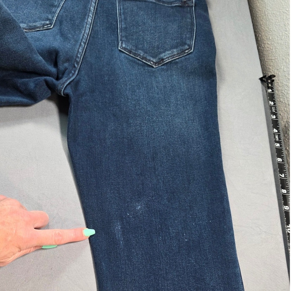 KanCan High Rise Flare Jeans Dark Wash Button Fly Raw Hem KC7138D Size 9 (28) - Picture 6 of 13